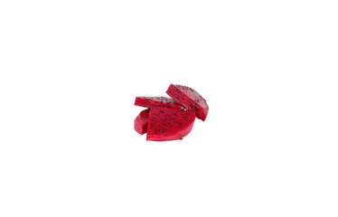 Dragon fruit quarter slices red