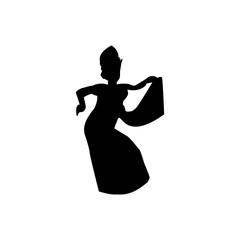 Silhouette of traditional balinese dancer