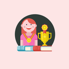 Education, school. Vector emblem, logo.