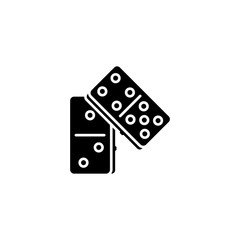 Domino black icon concept. Domino flat  vector symbol, sign, illustration.