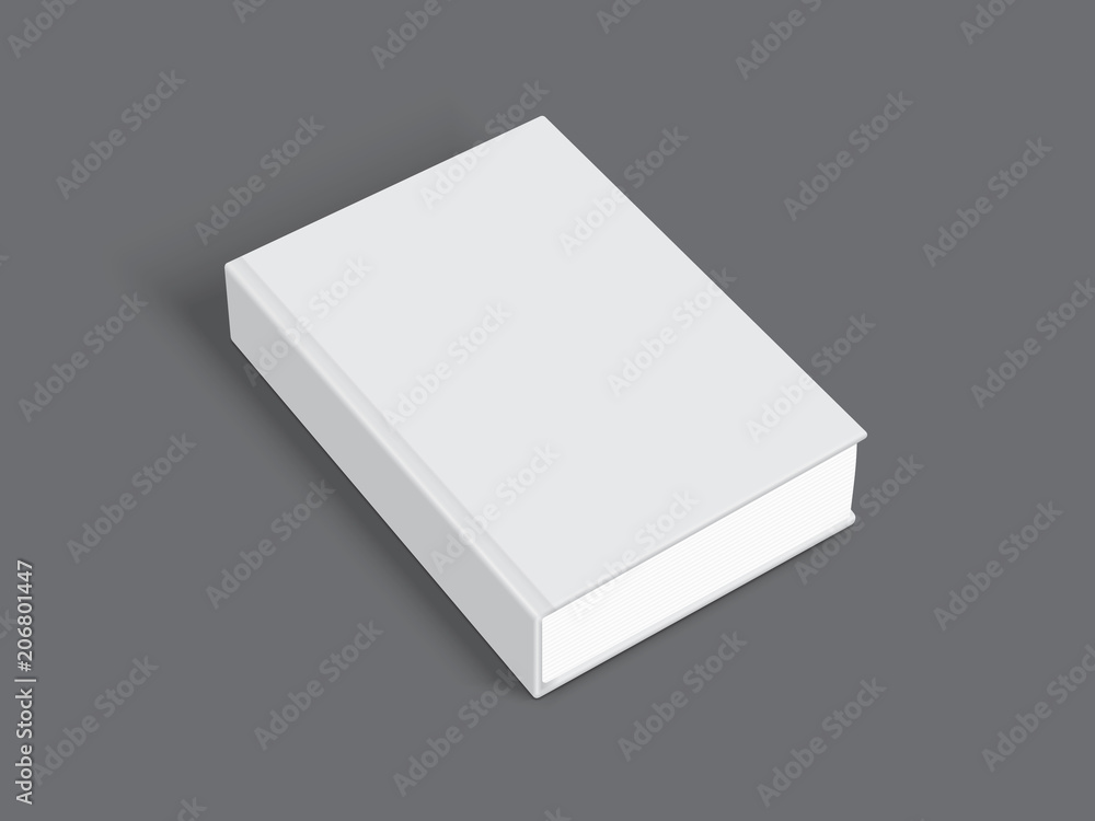 Poster white book with thick cover isolated on black background mock up