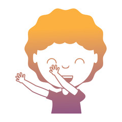 cartoon happy boy icon over white background, colorful design. vector illustration