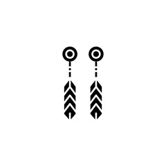 Earrings black icon concept. Earrings flat  vector symbol, sign, illustration.
