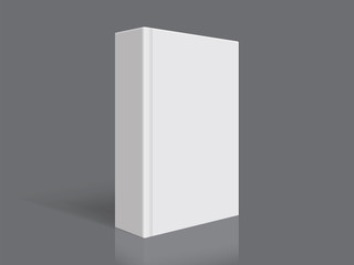 white book with thick cover isolated on black background mock up 