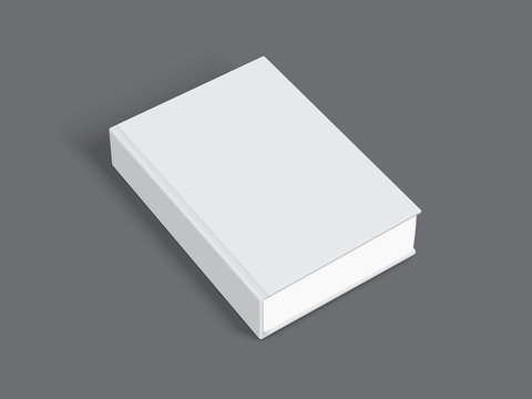 white book with thick cover isolated on black background mock up