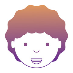 cartoon happy girl face over white background, colorful design. vector illustration