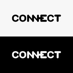 Connect sign, icon, label. Vector illustration