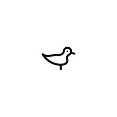Seagull, duck, goose vector line icon symbol pictogram