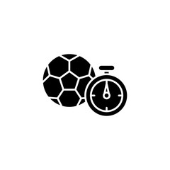 Obraz premium Football match black icon concept. Football match flat vector symbol, sign, illustration.