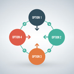 Vector infographic design template. Business concept with 4 options, parts, steps or processes. Can be used for workflow layout, diagram, number options, web design. Data visualization.