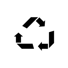 Garbage recycling black icon concept. Garbage recycling flat  vector symbol, sign, illustration.