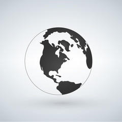 US world globe icon, vector illustration isolated on white background.