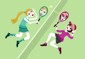 Playing tennis with themselves