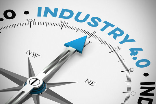 Pfeil zeigt Industry 4.0 / Industrie 4.0