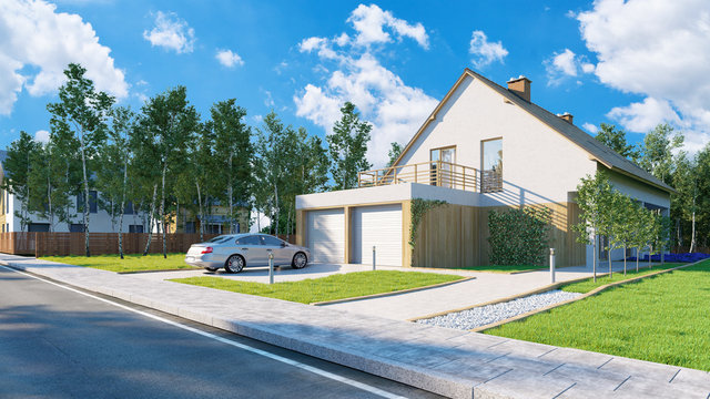 Haus als Hausbau und Eigenheim Konzept