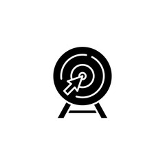 Goal pursuiting black icon concept. Goal pursuiting flat  vector symbol, sign, illustration.