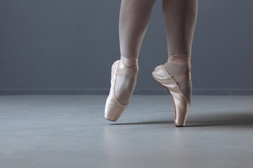 Pleasant ballet dancer improving her skills