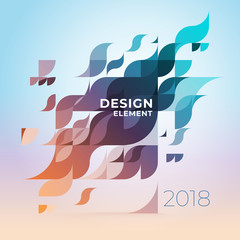 Minimalistic design, creative concept, modern diagonal abstract background Geometric element. Multi-colored geometric waves with transparency and gradients. 
