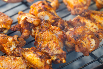 Summer barbeque - grilled chicken wings