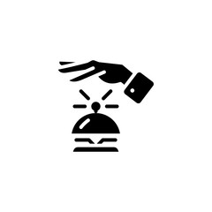Hotel reciption black icon concept. Hotel reciption flat  vector symbol, sign, illustration.
