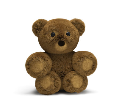 cute teddy bear isolated 3d rendering