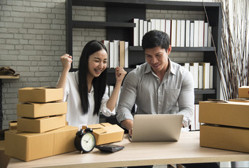 business digital online is small business a new start up in the present for online shop. By woman...