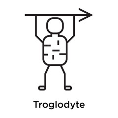 Troglodyte icon vector sign and symbol isolated on white background