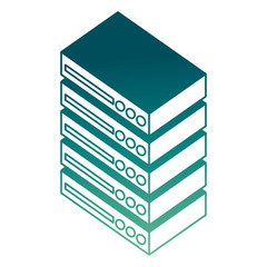 database center server digital technology isometric vector illustration