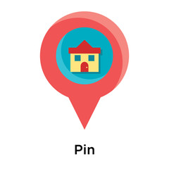 Pin icon vector sign and symbol isolated on white background