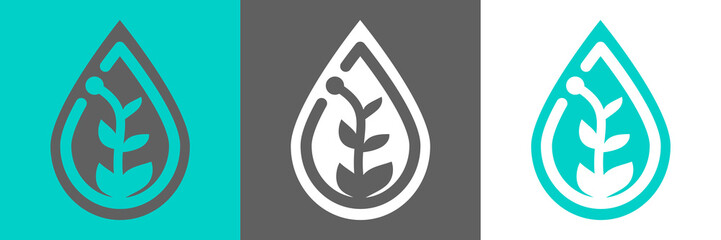 Plant in waterdrop  icon 