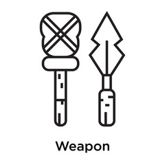 Weapon icon vector sign and symbol isolated on white background