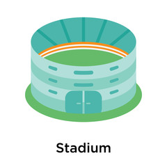 Stadium icon vector sign and symbol isolated on white background