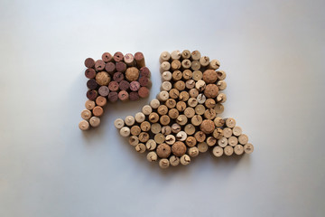 Wine corks comments icon isolated on white background from a high angle view