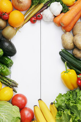 野菜と果物の集合　Image of different fruits and vegetables on white background