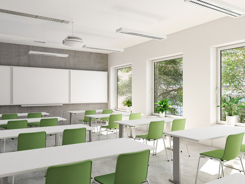 modernes klassenzimmer mit einem beamer