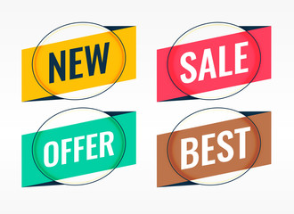 four sale and promotional origami banners