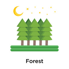 Fototapeta premium Forest icon vector sign and symbol isolated on white background