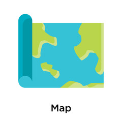 Map icon vector sign and symbol isolated on white background