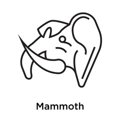 Mammoth icon vector sign and symbol isolated on white background