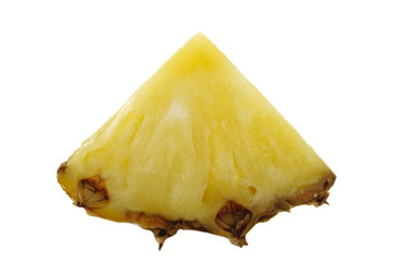 slice of pineapple isolated on white