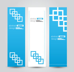 Banner template. Abstract background for design,  business, education, advertisement. Blue color. Vector illustration.