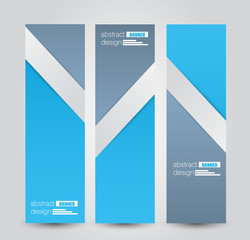 Banner template. Abstract background for design, business, education, advertisement. Blue color. Vector illustration.