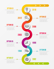 Company milestone with business icons. Vector.
