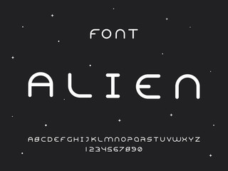  Alien regular font. Vector alphabet