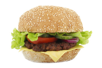 hamburger isolated on white background