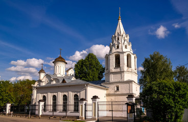 Fototapeta na wymiar Exterior view to The Church Of The Conception Of John The Baptist, Kolomna, Moscow region, Russia