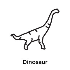 Fototapeta premium Dinosaur icon vector sign and symbol isolated on white background