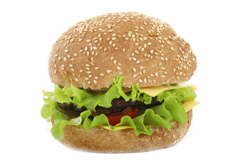 hamburger isolated on white background