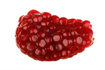 slice of pomegranate isolated on white background