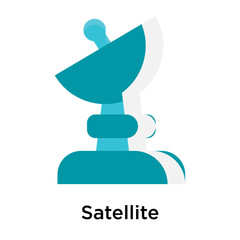 Satellite icon vector sign and symbol isolated on white background